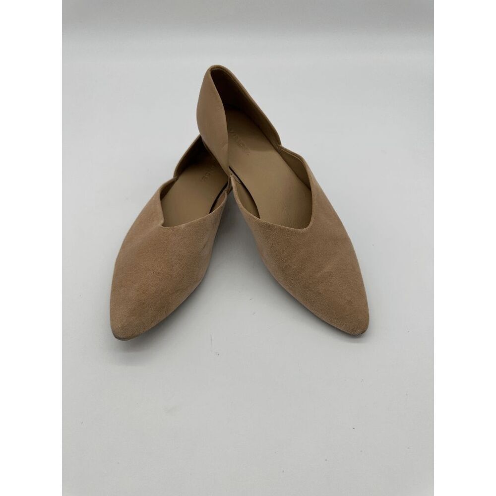Vince Cornelia Flats Suede & Leather Flats Pointy Toe Sz 8 Cappuccino Beige